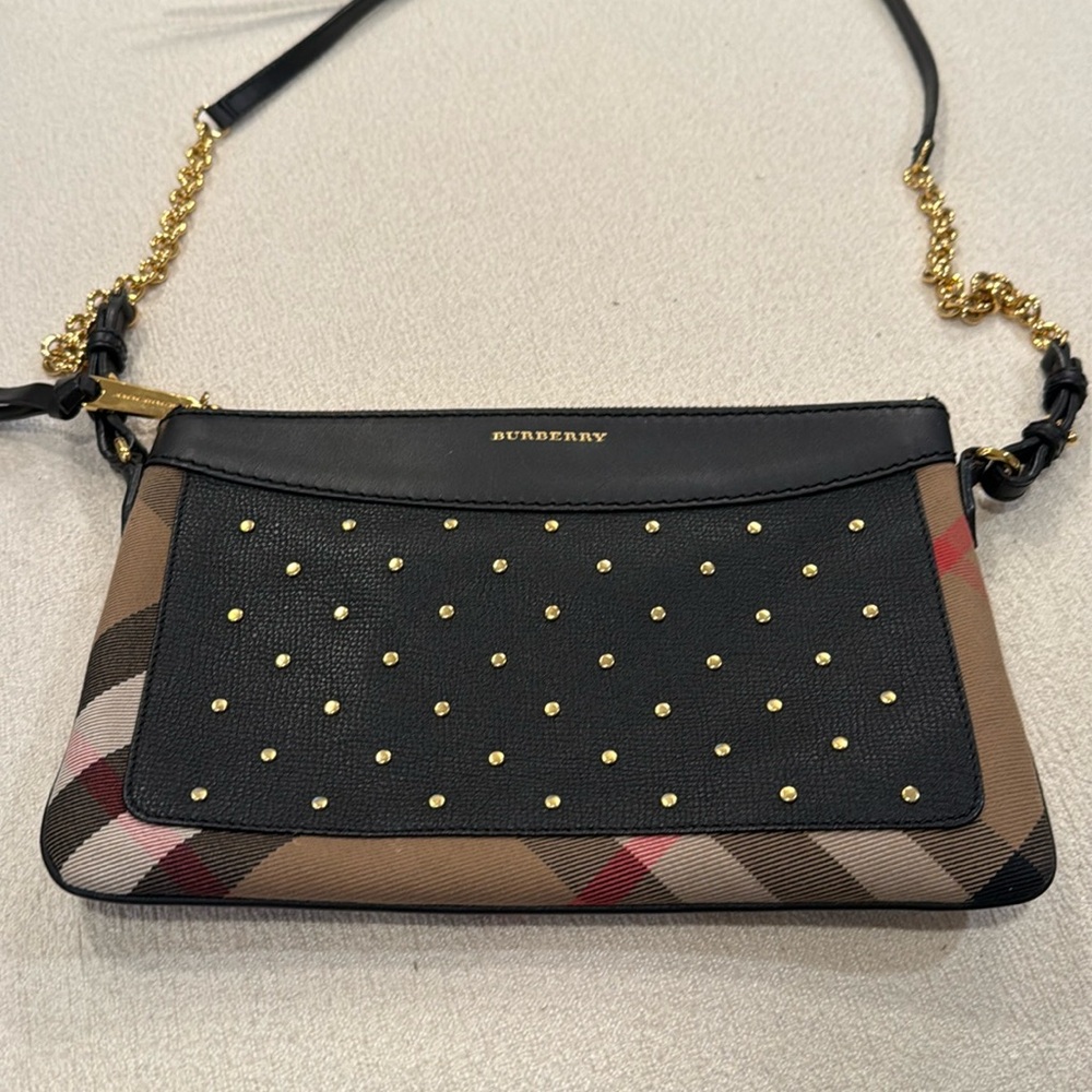 Burberry Peyton Studded Leather Crossbody Bag